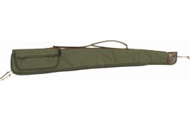 Bob Allen Canvas Shotgun Case 52" Green, Quilted Flannel Lining, Leather Sling.