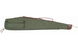 Bob Allen 14536 Canvas Rifle Case 40" Green Canvas with Quilted Flannel Lining, Leather Sling & Self-Repairing Nylon Zipper