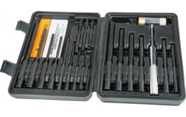 Wheeler 110128 Master Roll Pin Punch Set Steel Universal Knurled Handle 19 Pieces