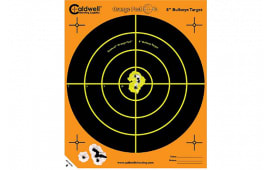 Caldwell 805645 Orange Peel  Self-Adhesive Paper Black/Orange 8" Bullseye 5 Pack