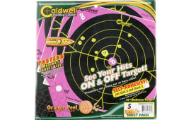Caldwell 317536 Orange Peel  Self-Adhesive Paper Multi Color 12" Bullseye Includes Pasters 5 Pack
