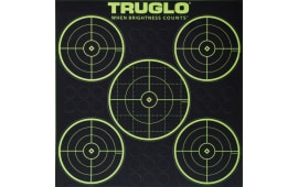 TruGlo TG11A6 Tru-See  Self-Adhesive Heavy Paper Universal Black/Green 5-Bullseye Includes Pasters 6 Pack