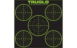 TruGlo TG11A12 Tru-See  Self-Adhesive Heavy Paper Universal Black/Green 5-Bullseye Includes Pasters 12 PK