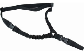 TacFire SL002B One Point Sling 30"-40" L Adjustable Double Bungee Black Nylon Webbing for Rifle