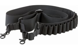 Aim Sports DSBS1 Deluxe  made of Black Nylon Webbing with Bandolier Design for Shotguns  Holds up to 14 Shells