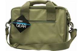 NcStar CPDX2971G VISM Double Pistol Range Bag with Mag Pouches, Loop Fasteners, Zippers, Padding & Green Finish