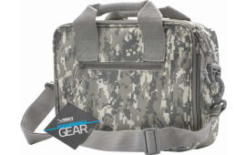 NcStar CPDX2971D VISM Double Pistol Range Bag with Mag Pouches, Loop Fasteners, Zippers, Padding & Digital Camouflage Finish