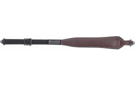 Allen 8391 BakTrak Sling made of Brown Leather with BakTrak Pad, 26"-35" OAL, 1.25" W,  Adjustable Design & Swivels for Rifle/Shotgun
