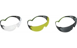 3M Peltor SF4003PK6 Sport SecureFit 400 Shooting/Sporting Glasses Black/Green Frame Gray/Amber/Clear Polycarbonate Lens 3Pack