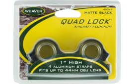 Weaver Mounts 49047 Quad-Lock Rings Quad Lock High 1" Diameter Matte Black