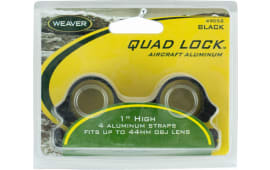 Weaver Mounts 49052 Quad-Lock Rings Quad Lock High 1" Diameter Gloss Black