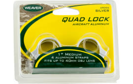 Weaver Mounts 49056 Quad Lock Scope Ring Set Quick Detach For Rifle High 1" Tube Silver Aluminum