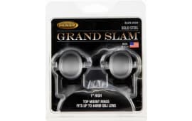 Weaver Mounts 49304 Grand Slam Scope Ring Set For Rifle Weaver High 1" Tube Black Gloss Steel