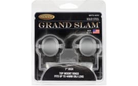 Weaver Grand Slam Steel Top Mount Rings 1" High Matte Black, Solid Steel Construction, 4-Hole Design.