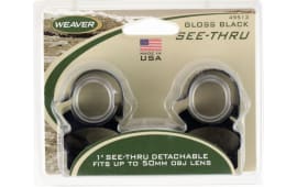 Weaver Mounts 49513 See-Thru Scope Ring Set Detachable For Rifle Weaver 1" Tube Black Steel