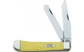 Case 00161 Trapper Folder Chrome Vanadium Clip/Spey Blade Yellow Synthetic Hndl