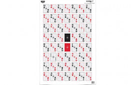 Birchwood Casey 37026 EZE-Scorer 52-Card Shoot-Up Playing Cards Paper Hanging 23" x 35" Multi-Color 5 Pack