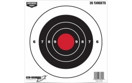 Birchwood Casey 37826 EZE-Scorer Bull's-Eye 8" Bullseye Paper Hanging Black/Red 26 Per Pkg