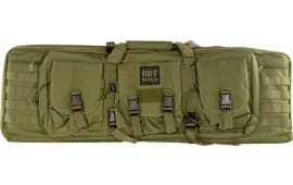 Bulldog BDT40-37G Tactical Single Rifle Case 37" Green with 3 Accessory Pockets  & Deluxe Padded Backstraps Lockable Zippers