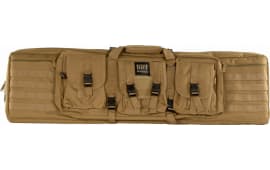 Bulldog BDT40-43T Tactical Single Rifle Case 43" Tan with 3 Accessory Pockets  & Deluxe Padded Backstraps Lockable Zippers