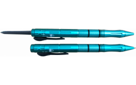CobraTec Knives TBOTFP Tactical Pen  1.75" OTF Plain Stainless Steel Blade/Tiffany Blue Aluminum Body
