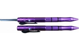 CobraTec Knives PUROTFP Tactical Pen  1.75" Plain Stainless Steel Blade/Purple Aluminum Body