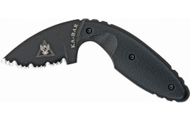 Ka-Bar 1481 TDI Law Enforcement Knife Fixed 2.31" AUS-8A SS Drop Point Serrated FRN Black Hndl