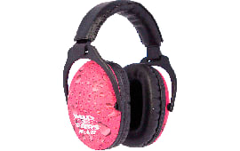 Pro Ears PE26UY016 ReVO Passive Muff 26 dB Over the Head Pink Ear Cups with Black Headband & Rain Pattern for Youth 1 Pair