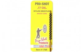 Pro-Shot 17NR Bore Brush  17/177 Cal Rifle 5-40" Thread Nylon Bristles Brass Core