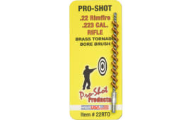 Pro-Shot 22RTO Tornado Bore Brush 5.56mm/22/223 Cal Rifle #8-32 Thread Brass Spiral Wound Loop