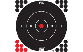 Pro-Shot 12BWHTE5PK SplatterShot  Black/White Self-Adhesive Paper Impact Enhancement 12" Bullseye 5 Pack Includes Pasters