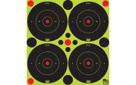Pro-Shot 3BGREEN48 SplatterShot  Black/Green Self-Adhesive Paper Impact Enhancement 3" Bullseye 144 Targets/12 Sheets Includes Pasters