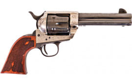 Cimarron PP410LSFW Uberti Frontier 45LC 4.75 Silver Frame Laser Revolver
