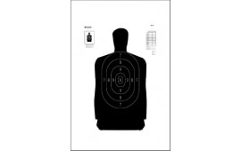 Action Target B34100 Qualification  Silhouette Paper Hanging 25 yds 17.50" x 23" Black/White 100 Per Box