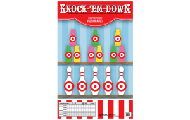 Action Target GSCARBTTL100 Entertainment Knock-'Em-Down Bottles/Pins Paper Hanging 23" x 35" Multi-Color 100 Per Box