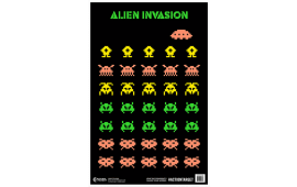Action Target GSALIENIN100 Entertainment Black Light Aliens Paper Hanging 23" x 35" Multi-Color 100 Per Box