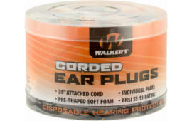 Walker's GWP-CORDPLGBKT Foam Ear Plugs  Orange Foam Ear Buds with Blue Plastic Cord 32 dB In The Ear 50 Pair