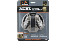Walker's GWPXSEM XCEL 100 Electronic Muff Polymer 26 dB Over the Head Gray Ear Cups with Black Headband Adult