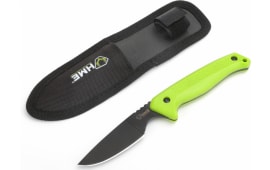 HME Hmeknfbck Fixed Blade 2.5" 420HC Stainless Steel Black Oxide Caper Thermoplastic Rubber Green