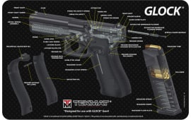 Tekmat R17GLOCKCA Glock 3D Cutaway Cleaning Mat Glock Parts Diagram 17" x 11" Black/White