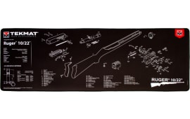 Tekmat R441022 Ruger 10-22 Ultra Premium Cleaning Mat Ruger 10-22 Parts Diagram 44" x 15" Black/White