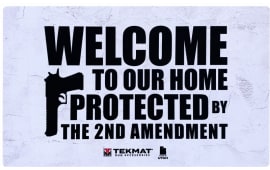 TekMat TEK422AMENDMENT 2nd Amendment Door Mat White/Black Rubber 42" Long "Welcome To Our Home Protected By The 2nd Amendment"