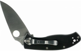 Spyderco C122GP Tenacious  3.39" Folding Drop Point Plain 8Cr13MoV SS Blade Black G10 Handle Includes Pocket Clip