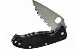 Spyderco C122GS Tenacious Folder 8Cr13MoV Drop Point Serrated Blade G-10