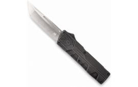 CobraTec Knives SWCTLWTNS Lightweight  3.25" OTF Tanto Plain D2 Steel Blade/Stonewashed Aluminum Handle Includes Pocket Clip