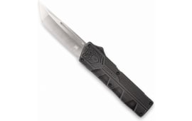 CobraTec Knives SWCTLWTNS Lightweight 3.25" OTF Tanto Plain D2 Steel Blade/Stonewashed Aluminum Handle Includes Pocket Clip