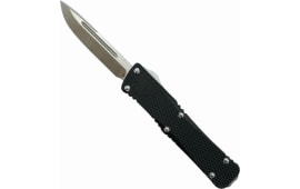 CobraTec Knives MKMDNS Mini Mamba  2.25" OTF Drop Point Plain D2 Steel Blade/Black Aluminum Handle Includes Pocket Clip