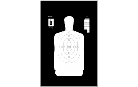 Action Target B34R100 Qualification Reverse Silhouette Paper Hanging 25 yds 17.50" x 23" Black/White 100 Per Box