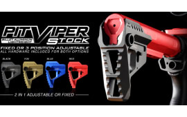 Strike Industries STRIKEPITRED Pit Viper Stock  Red Aluminum AR Platforms