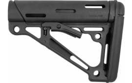 Hogue 15050 OverMolded Collapsible Buttstock Black OverMolded Rubber Black for AR15, M16, M4 with Commercial Tube (Tube Not Included)